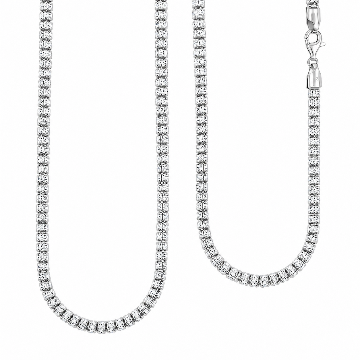 14K Gold 5 Row Diamond-Cut Necklace