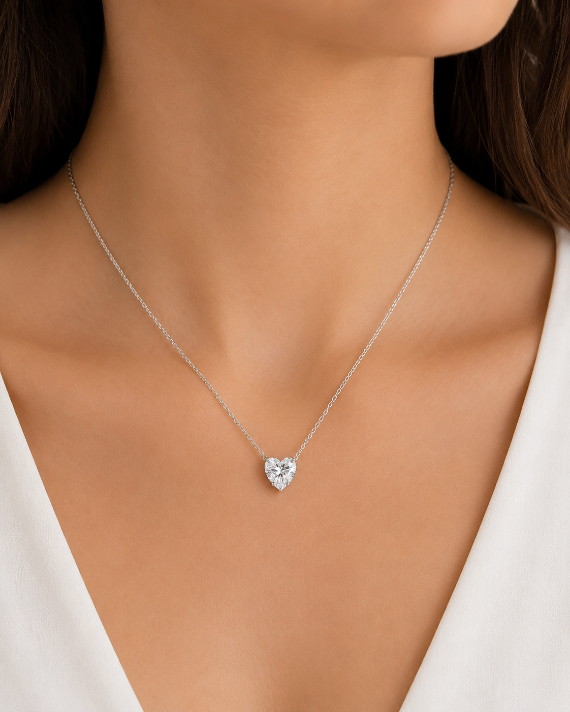 Diamond Heart Pendant Necklace