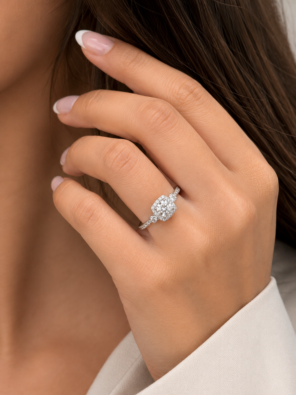 Diamond Halo Engagement Ring