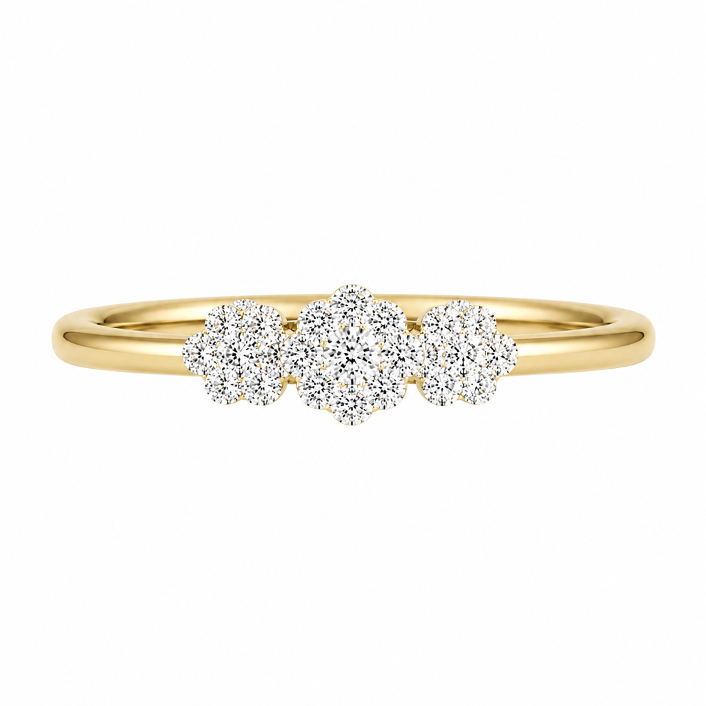 Diamond Floral Cluster Ring