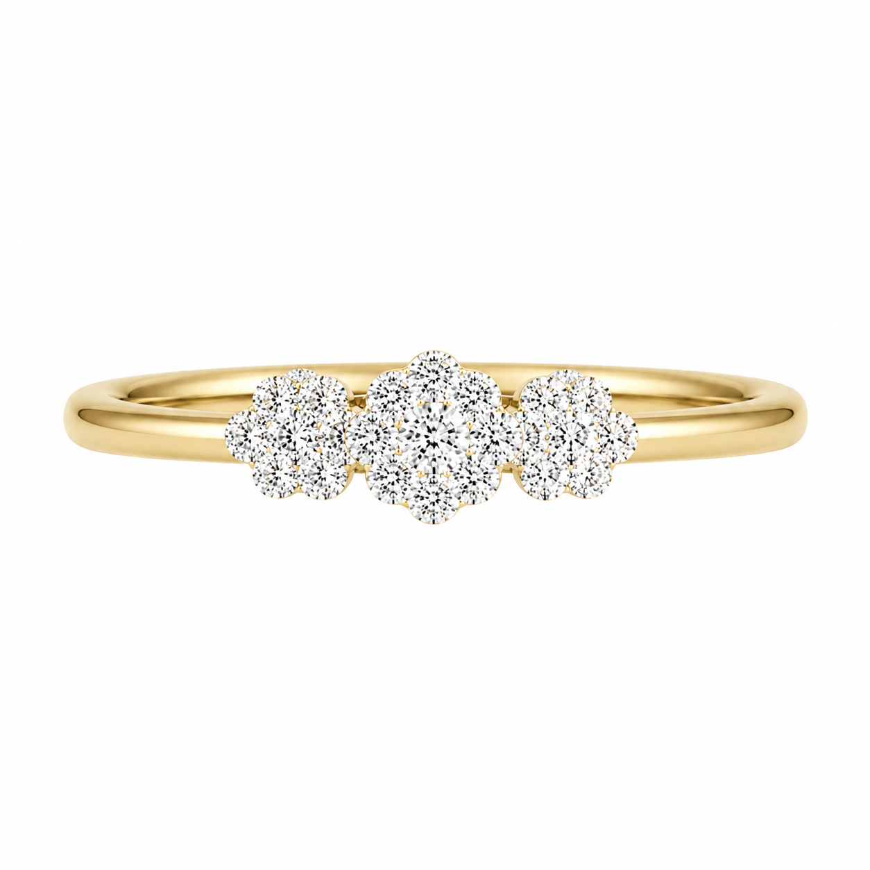 Diamond Floral Cluster Ring