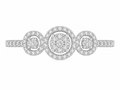 Three-Stone Halo Diamond Ring
