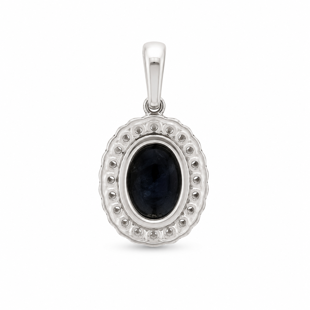 Cabochon Sapphire Diamond Pendant