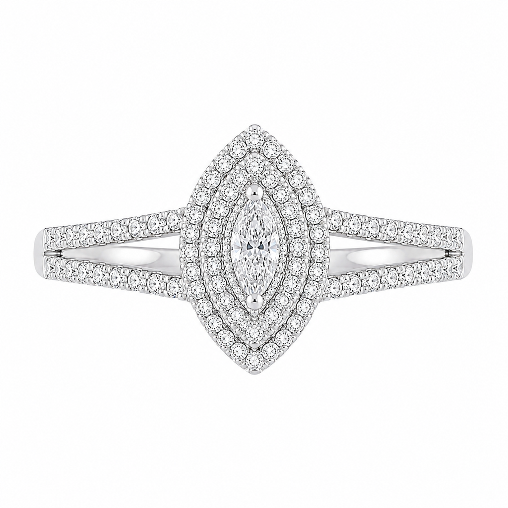 Marquise Diamond Halo Ring
