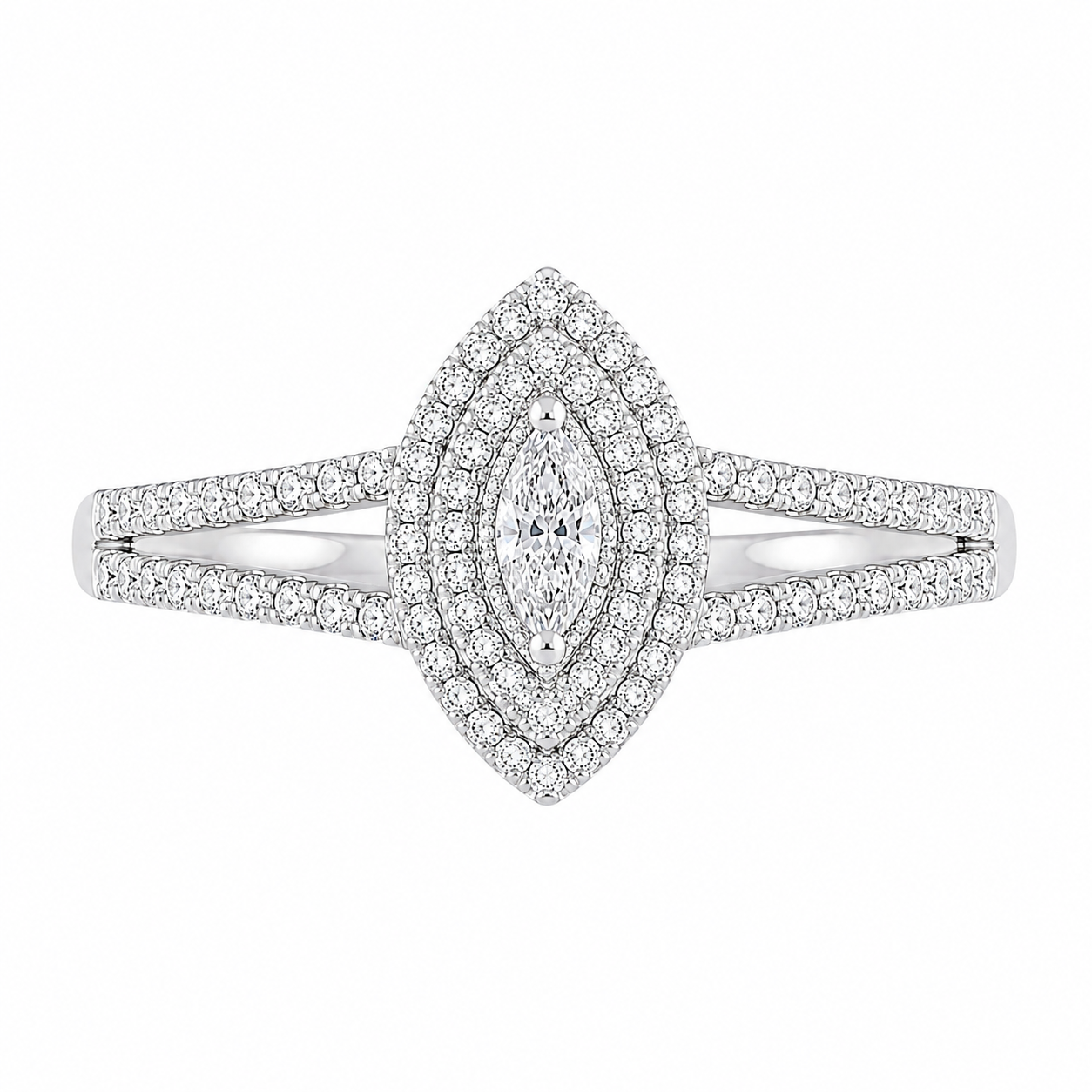 Marquise Diamond Halo Ring