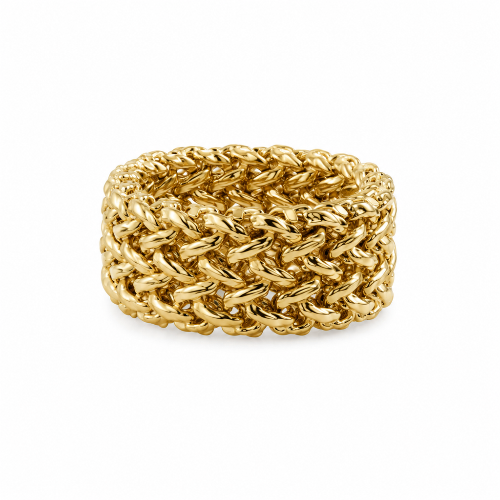 14K Gold Bismark Link Ring