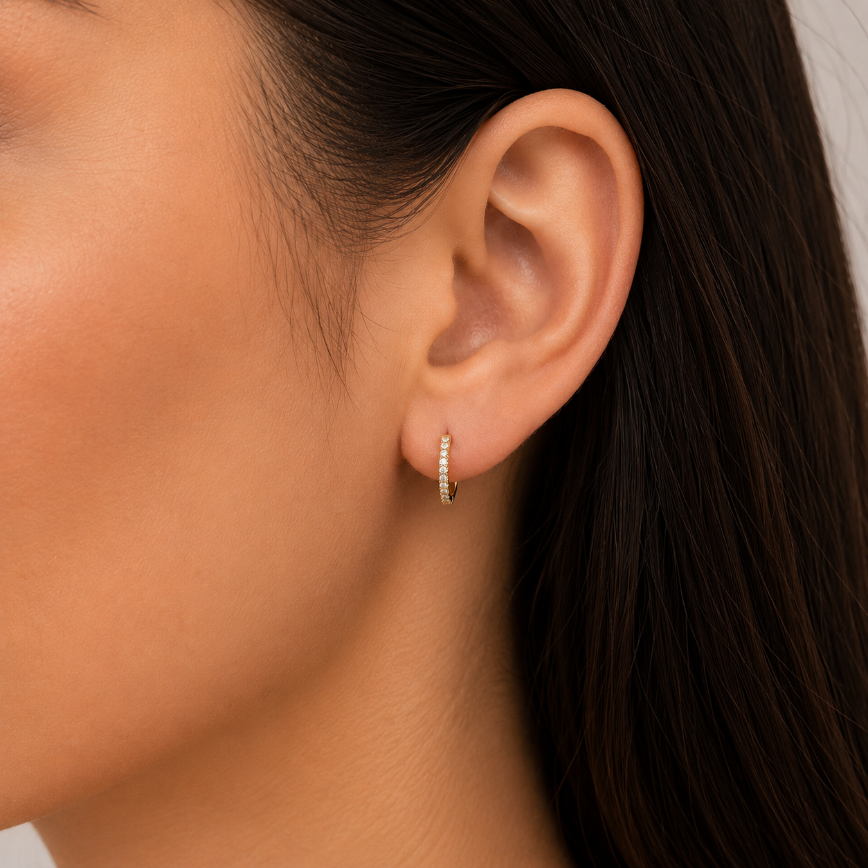Diamond Huggie Earrings