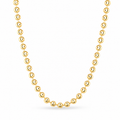 14K Gold Moon Cut Bead Ball Necklace