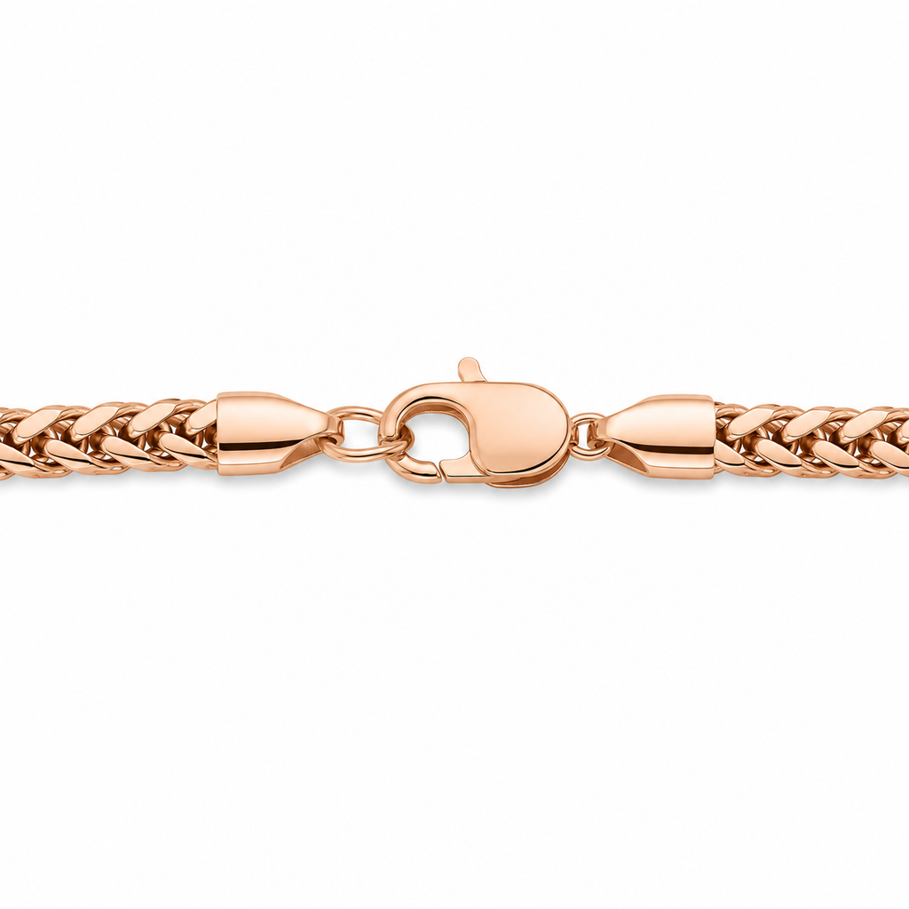 14K Rose Gold Solid Franco Chain Necklace 4 mm