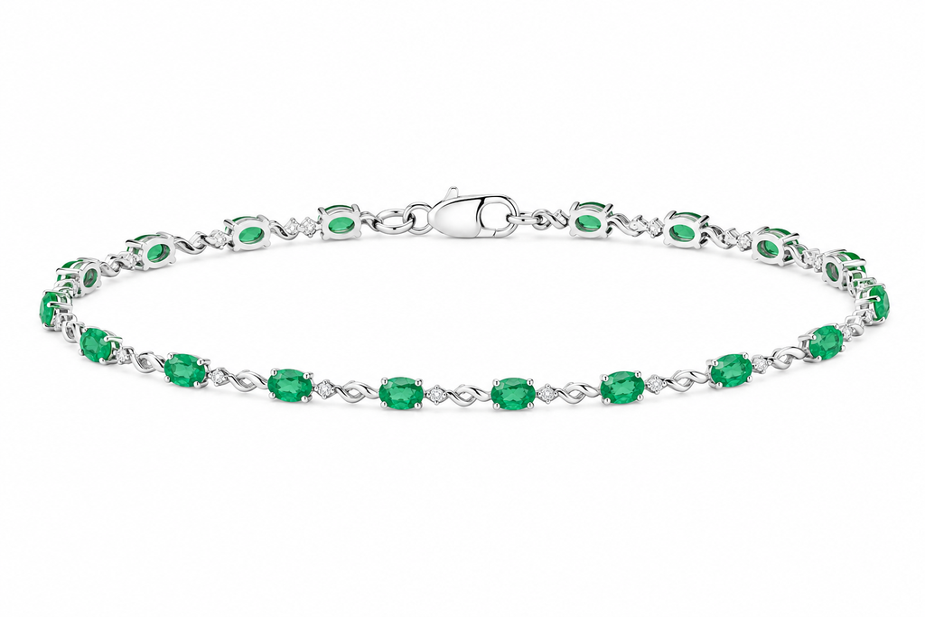 Emerald & Diamond Link Bracelet