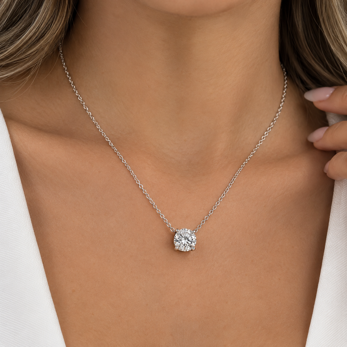 IGI Certified Diamond Solitaire Necklace