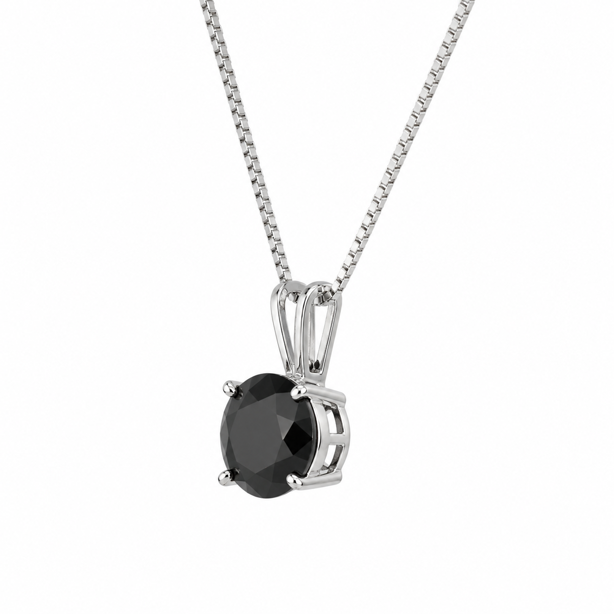 Hematite Solitaire Pendant Necklace