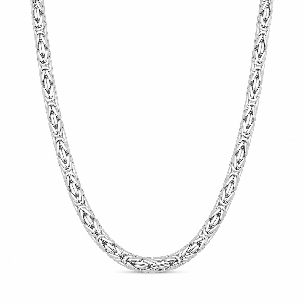 14K Solid Gold Byzantine Necklace 4 mm