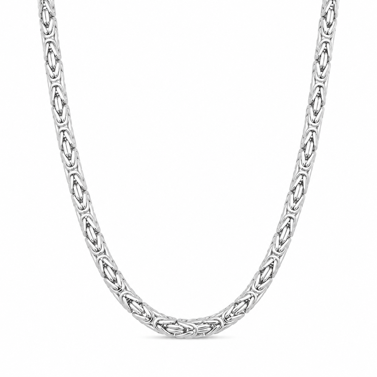 14K Solid Gold Byzantine Necklace 4 mm