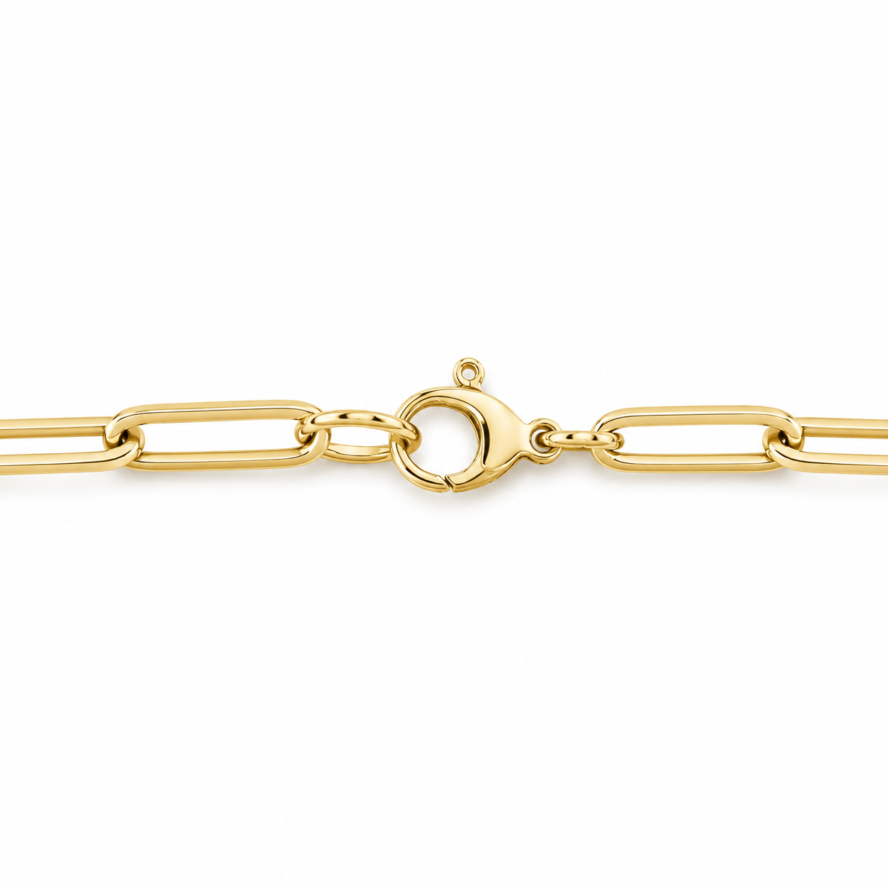 14K Solid Yellow Gold Paperclip Chain Necklace