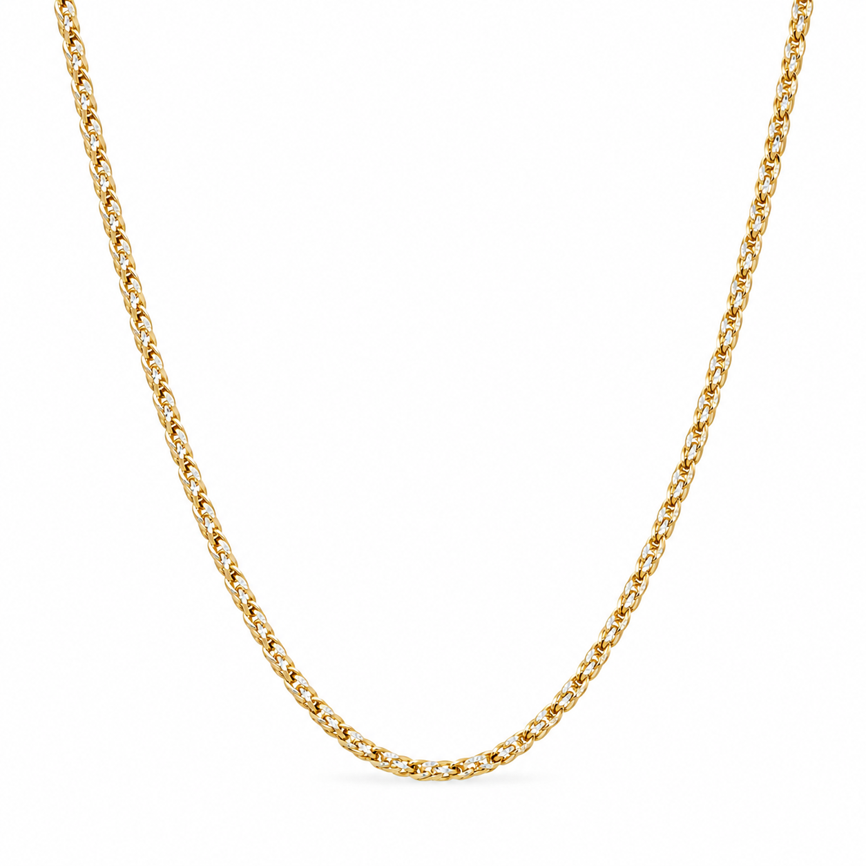 14K Gold Diamond Cut Franco Chain Necklace