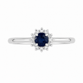 Sapphire & Diamond Halo Ring