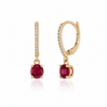 Ruby Diamond Huggie Earrings