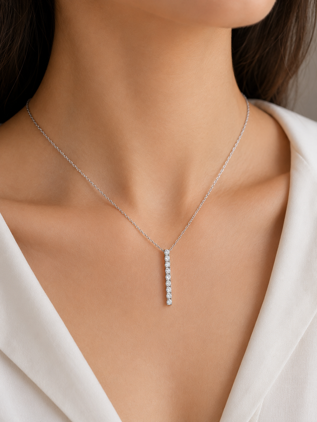 Diamond Vertical Bar Necklace
