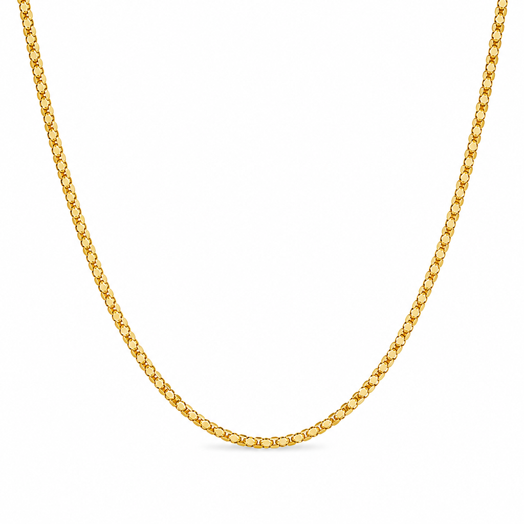 14K Gold Popcorn Chain Necklace 1.6 mm