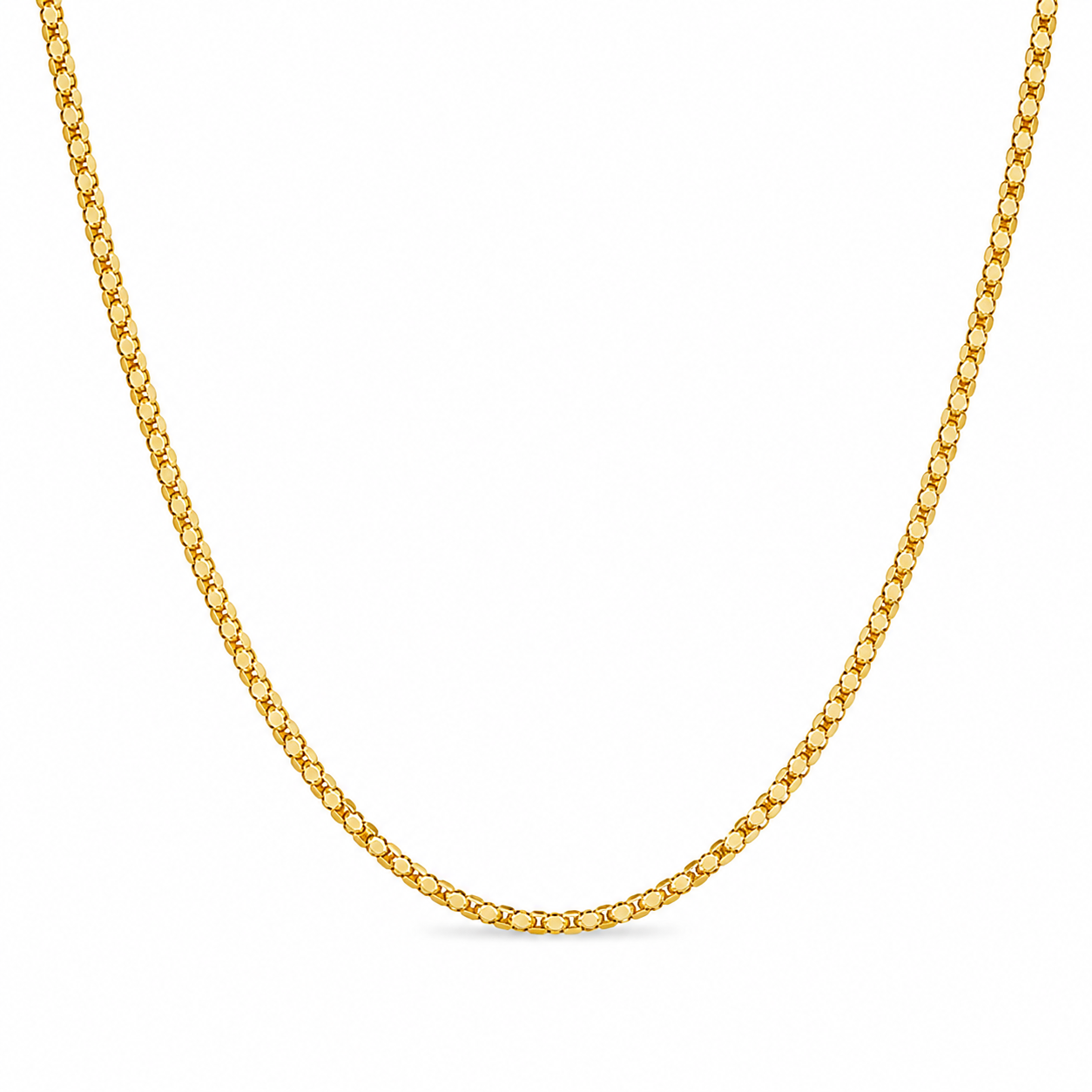 14K Gold Popcorn Chain Necklace 1.6 mm