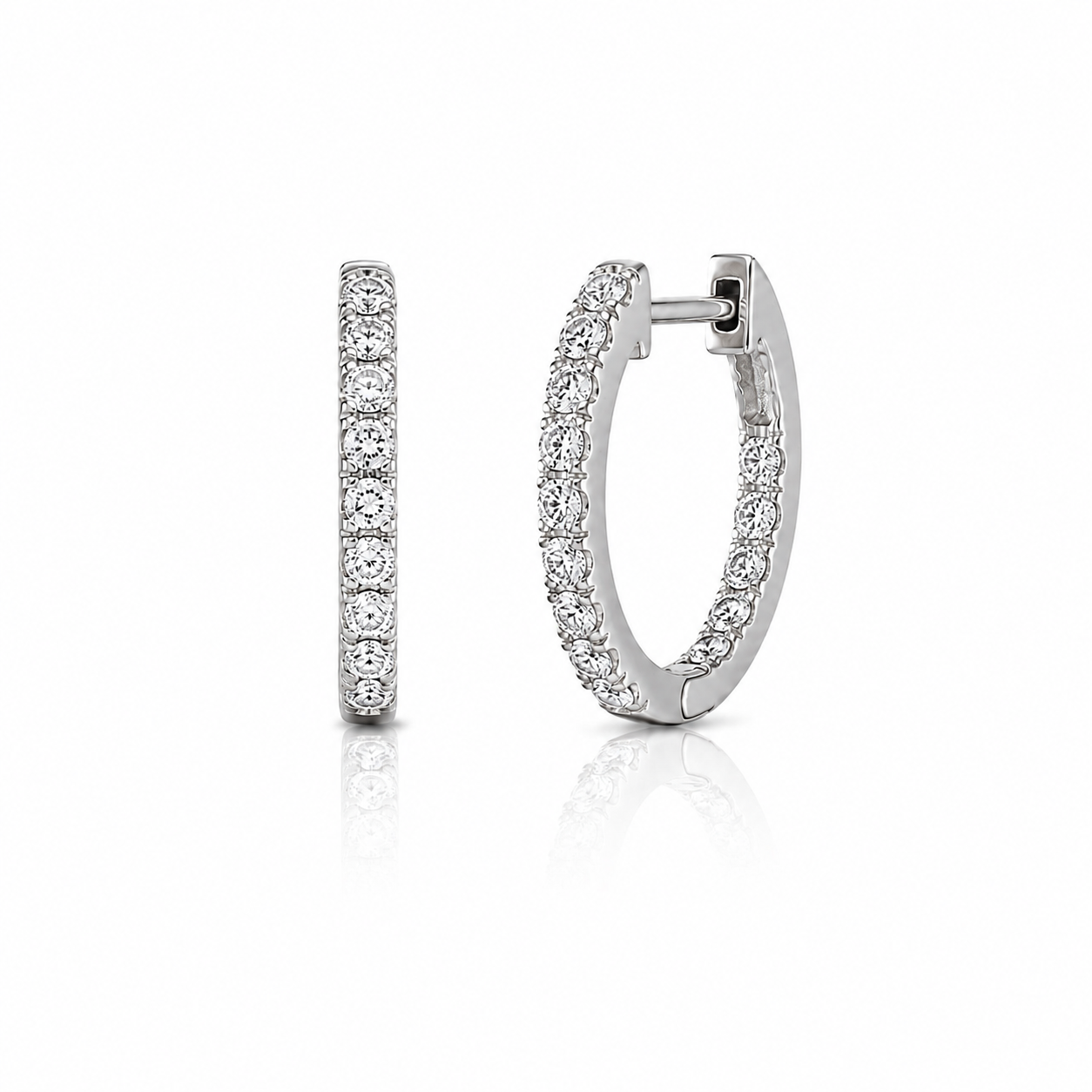 14 MM Diamond Huggie Earrings