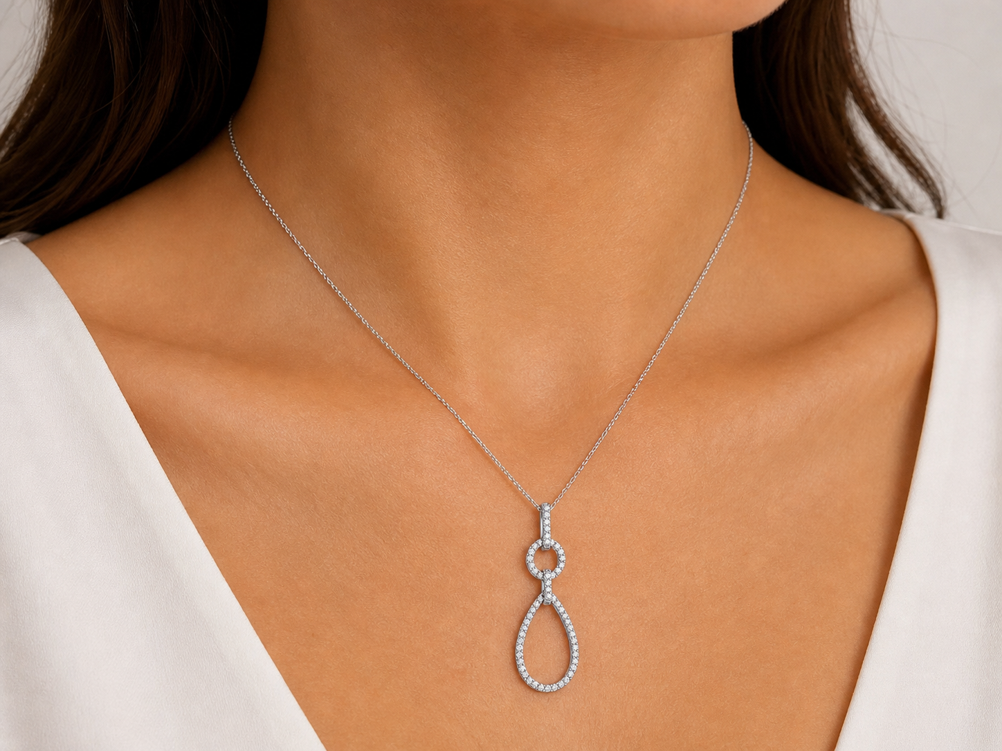 Diamond Drop Pendant Necklace
