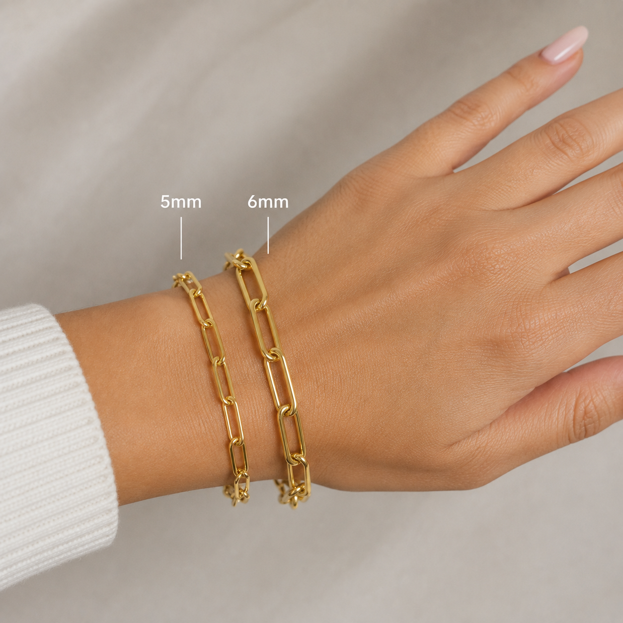 14K Solid Gold Paperclip Bracelet