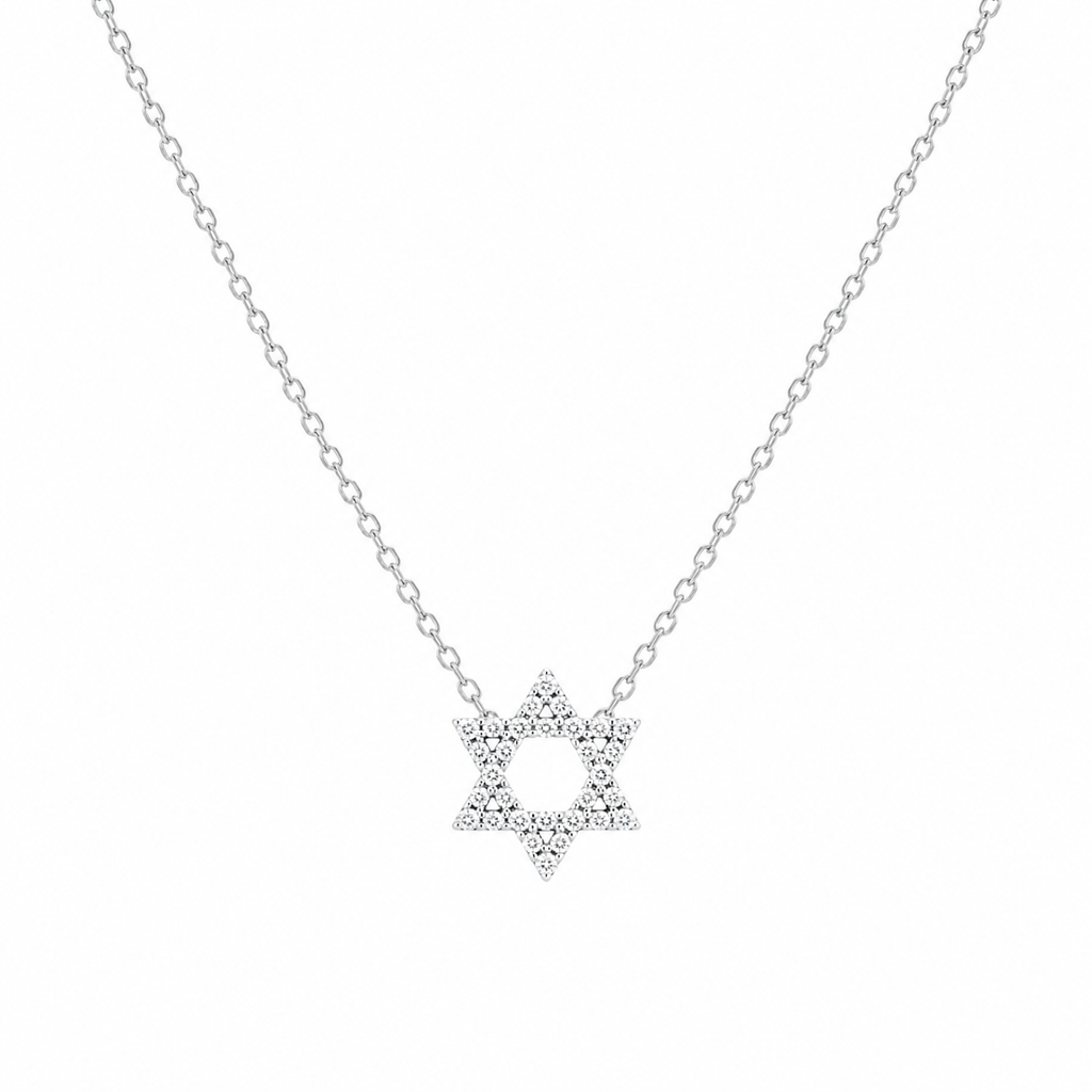Diamond Star of David Pendant Necklace