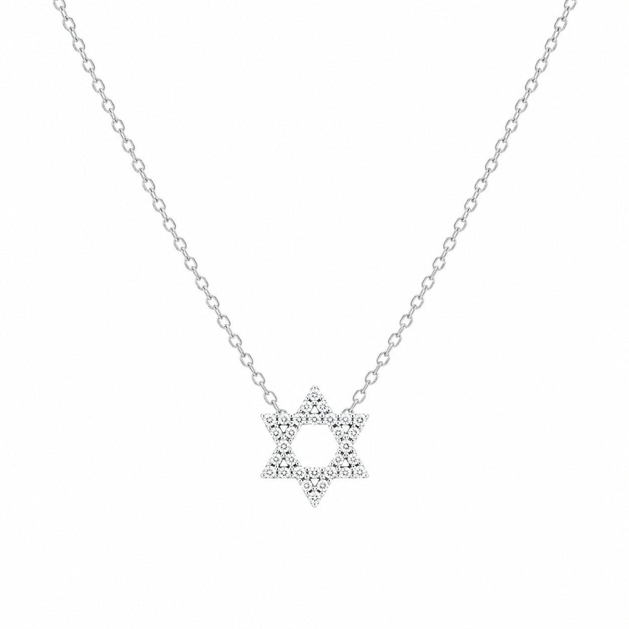 Diamond Star of David Pendant Necklace