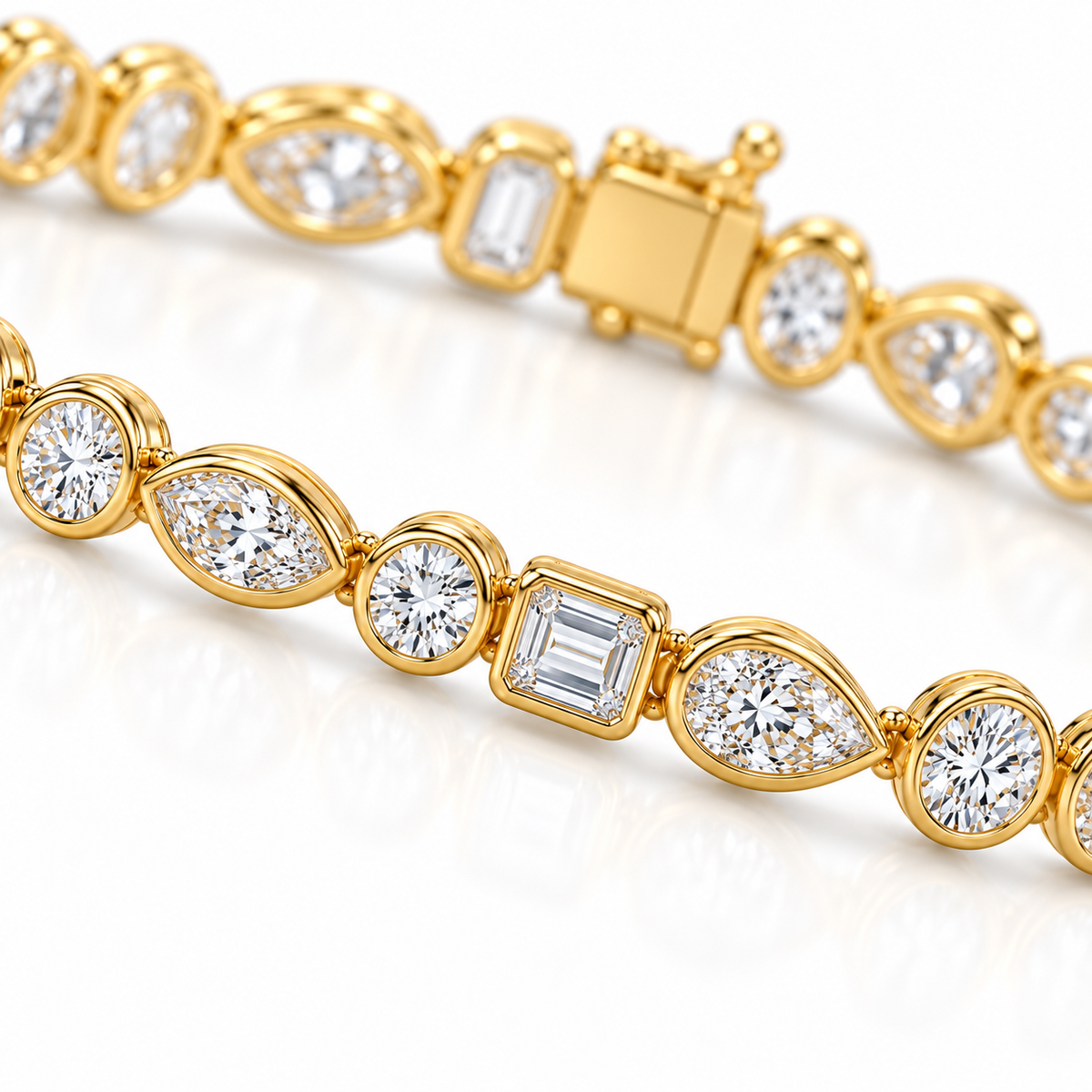 Multi-Shape Lab-Grown Diamond Tennis Bracelet – 8.54 ctw