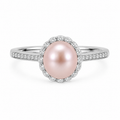 Pink Pearl Halo Ring