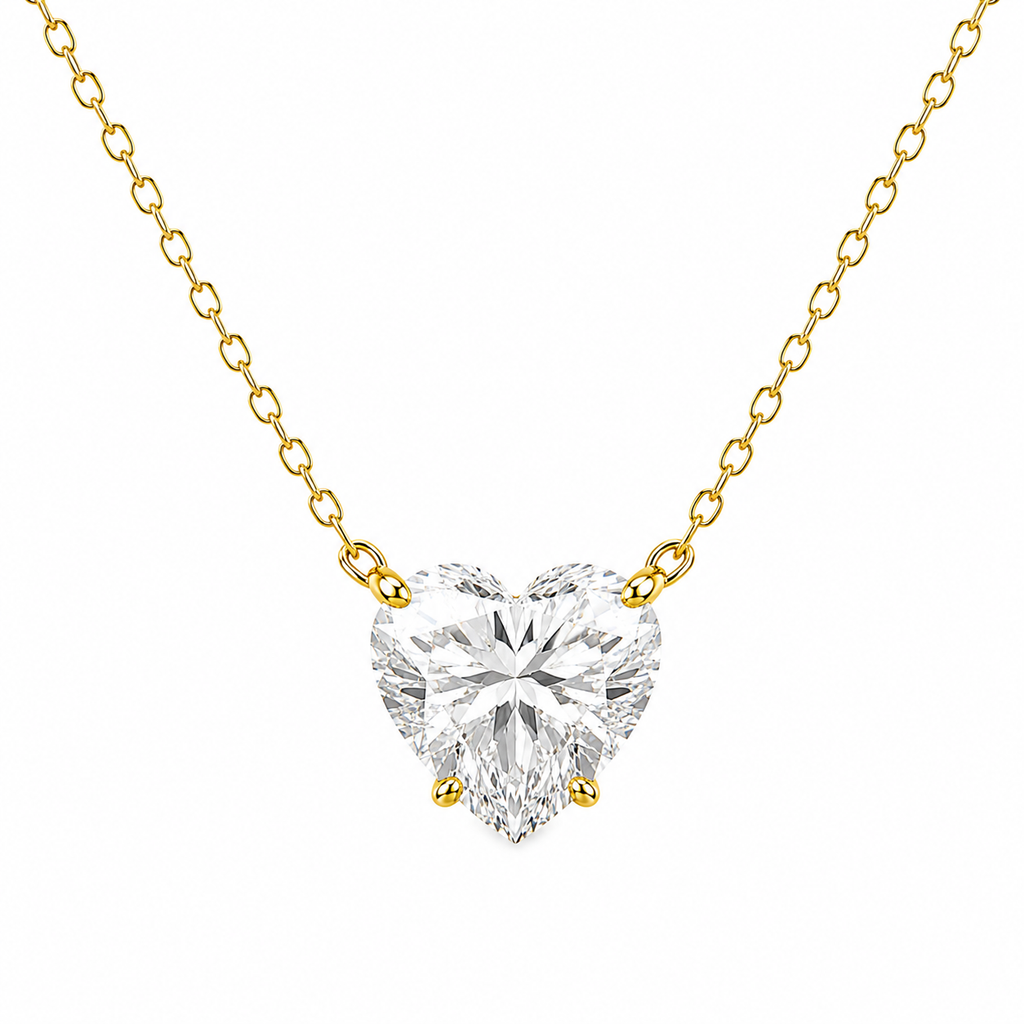 IGI Certified Diamond Heart Pendant Necklace