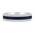 Sapphire & Diamond Band Ring