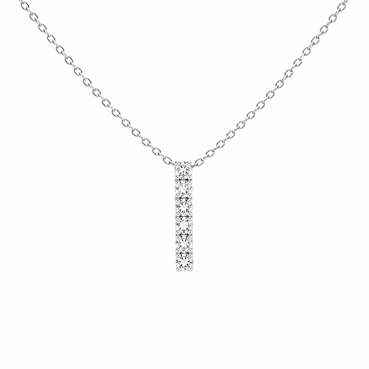 Diamond Vertical Bar Pendant Necklace