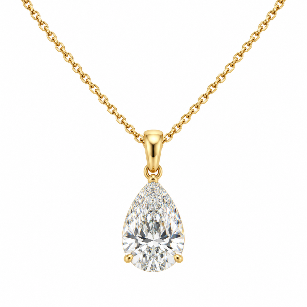 Pear-Shaped Lab-Grown Diamond Pendant Necklace – 3.57 ct