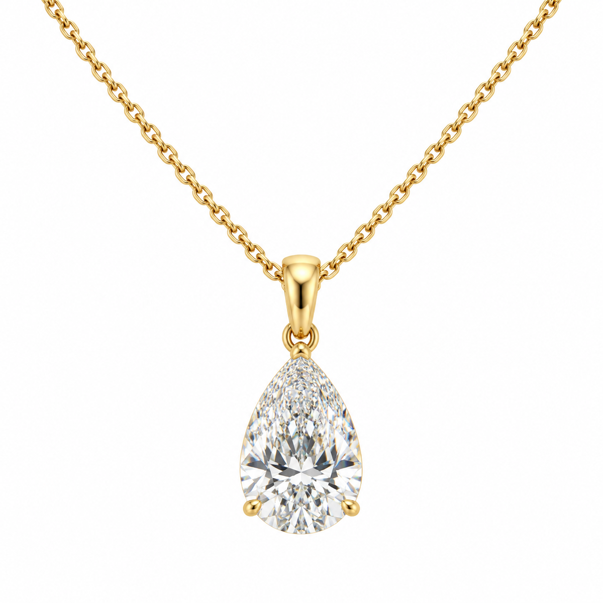 Pear-Shaped Lab-Grown Diamond Pendant Necklace – 3.57 ct