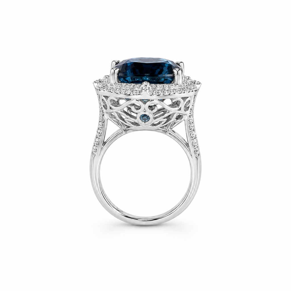 London Blue Topaz & Diamond Ring