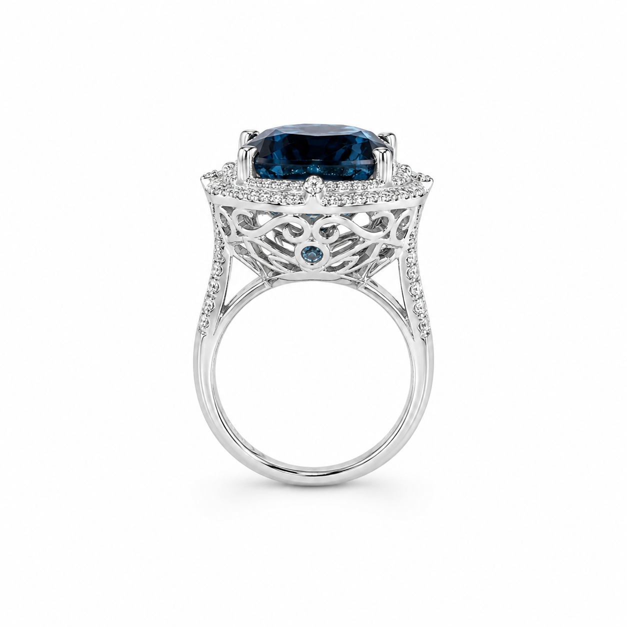 London Blue Topaz & Diamond Ring