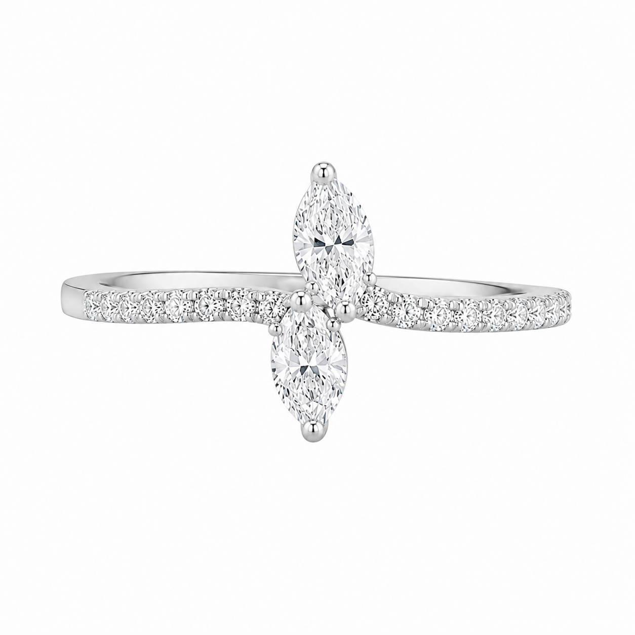Marquise Diamond Bypass Ring