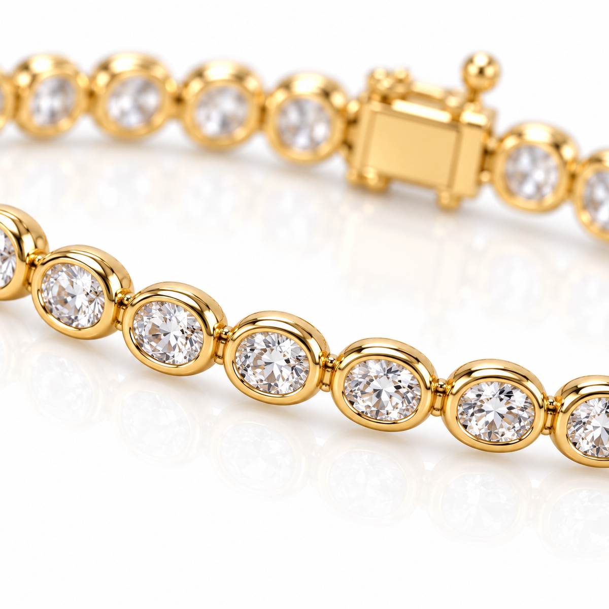 Oval Lab-Grown Diamond Tennis Bracelet – 5.19 ctw