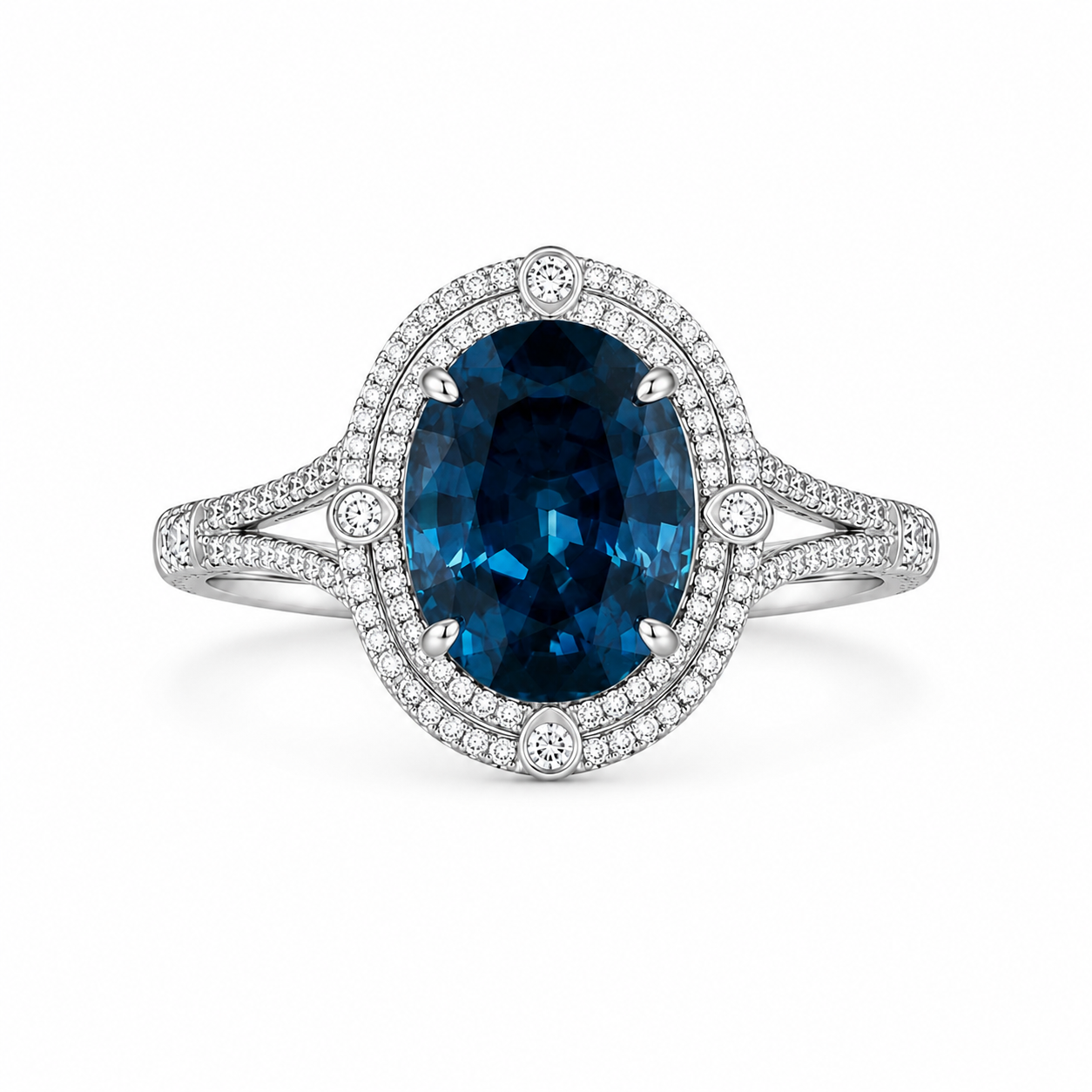 London Blue Topaz & Diamond Ring