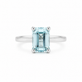 Aquamarine Solitaire Ring