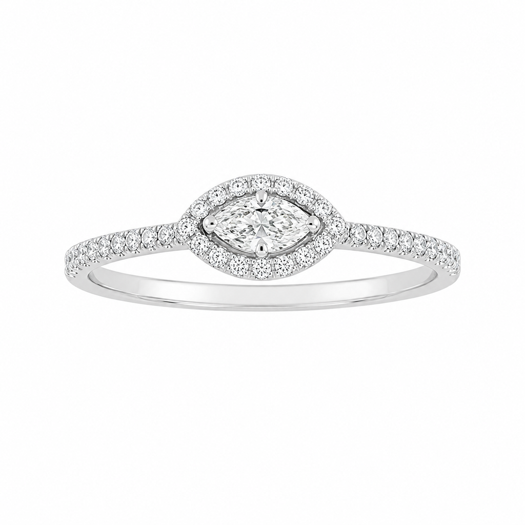 Marquise Diamond Halo Ring