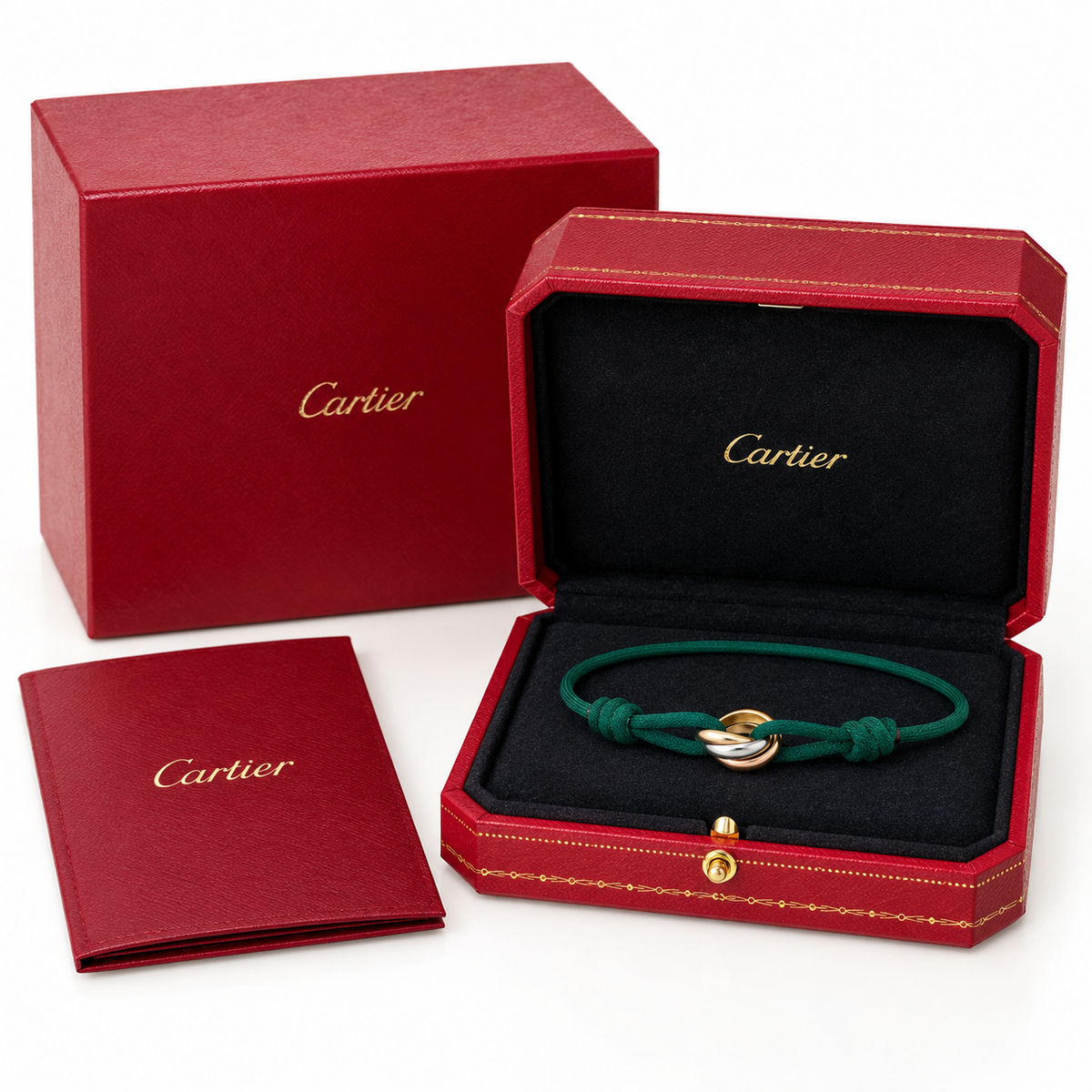Cartier Trinity Bracelet Green Cord