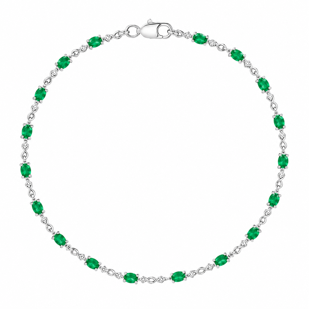 Emerald & Diamond Link Bracelet