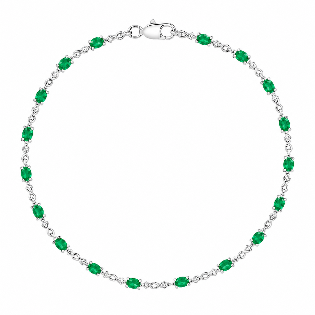 Emerald & Diamond Link Bracelet