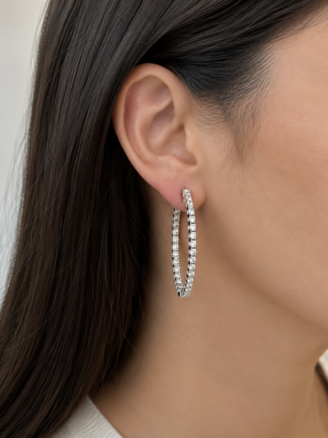 Diamond Hoop Earrings