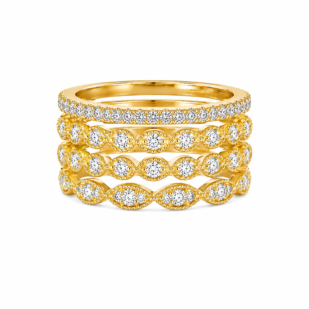 Diamond Stackable Ring Set