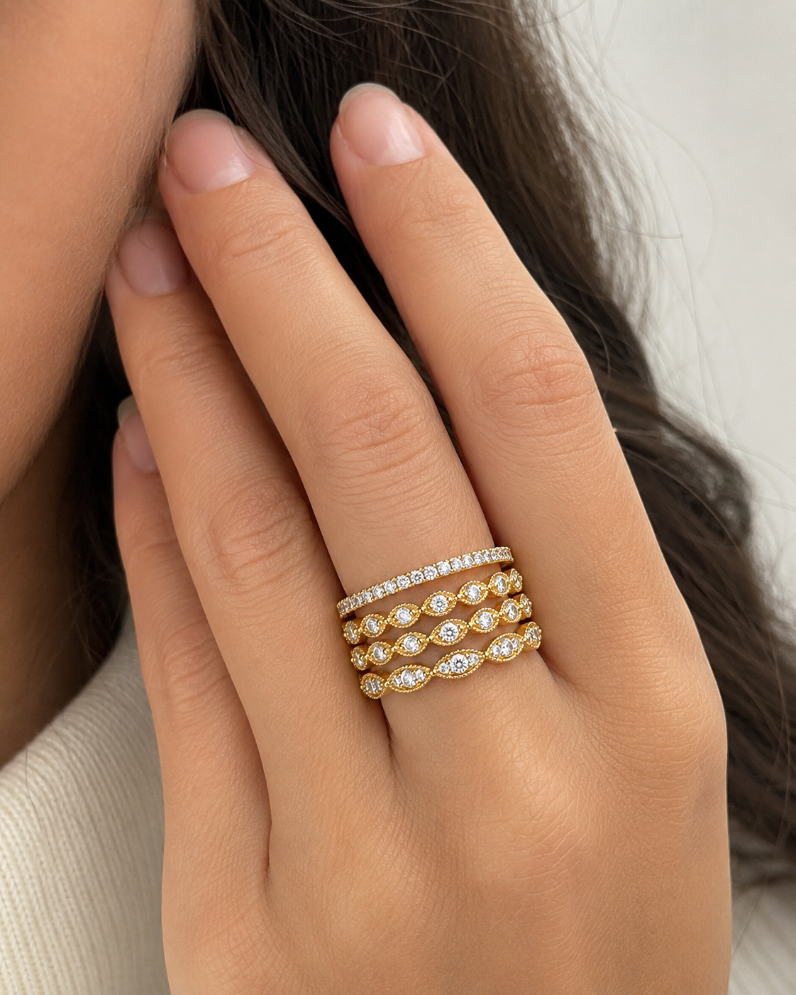 Diamond Stackable Ring Set